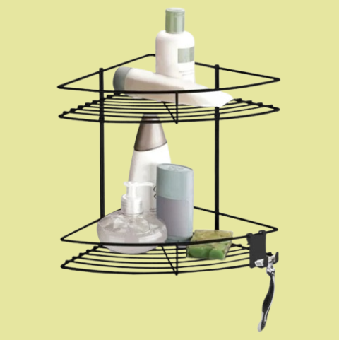 Esquinero de baño doble – Negro mate –  FUTURE