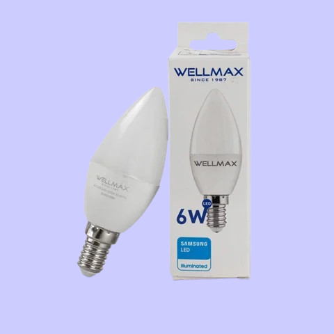 Lampara LED vela 6W fria o calida WELLMAX