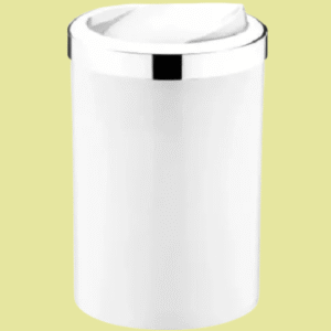 Basurero 8 litros color blanco con cromo