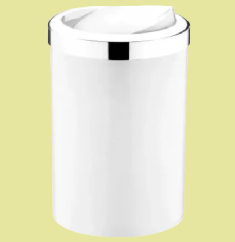 Basurero 8 litros color blanco con cromo