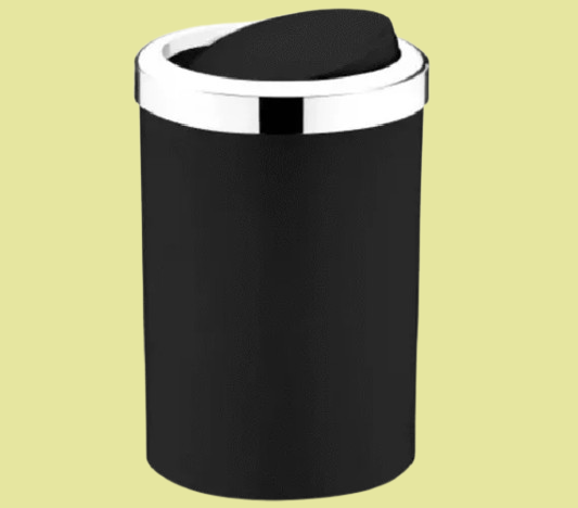 Basurero 8 litro color negro con cromo – FUTURE