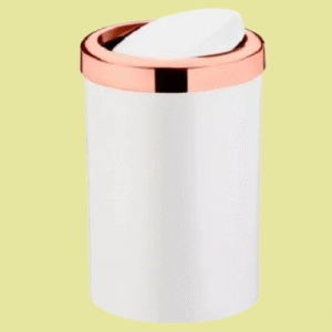 Basurero 8 litros color blanco con oro rosa - FUTURE