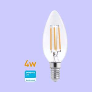 Lampara LED Filamento vela 4w E14 calida WELLMAX