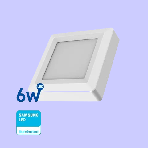 Panel Led CUADRADO 6W 12 cm fría o cálida WELLMAX