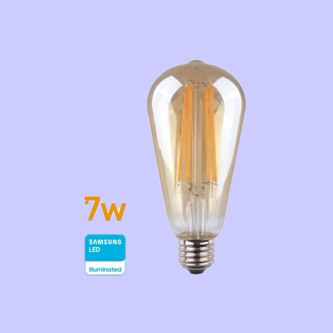 Lámpara LED Filamento Vintage 7w E27 Cálida WELLMAX