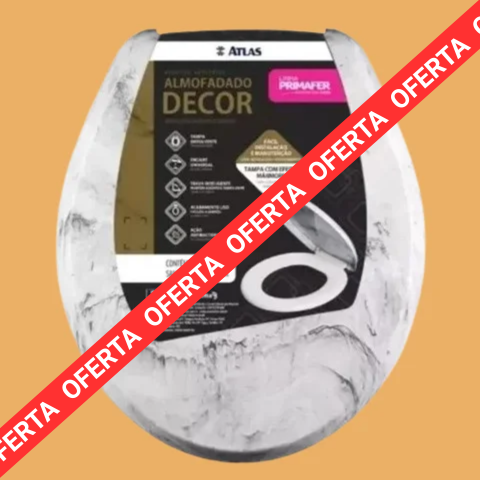 Tapa inodoro acolchonada marmol blanca