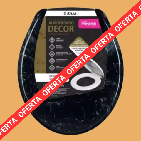 Tapa inodoro acolchonado marmol negro