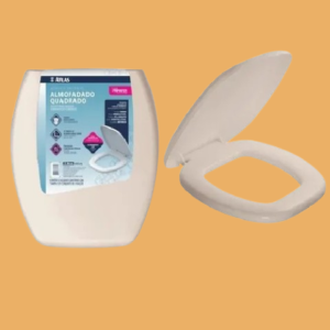 Tapa inodoro acolchonada cuadrada marfil ATLAS